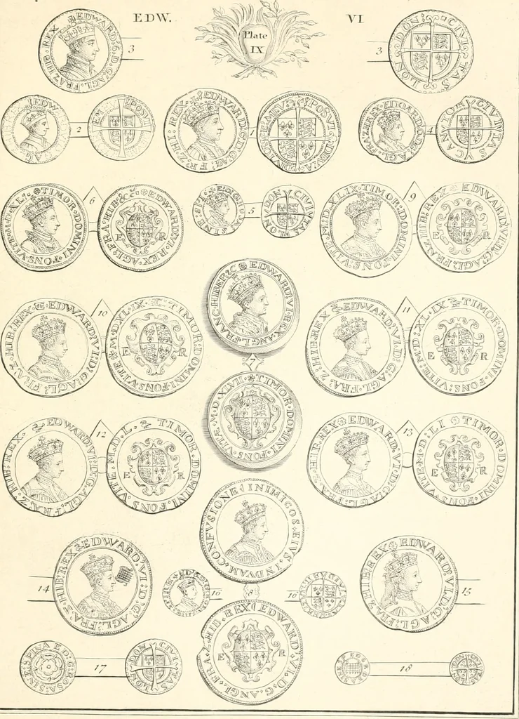 An illustration from Annals of the coinage of Great Britain and its dependencies : from the earliest period of authentic history to the reign of Victoria, 1840, leaf 96