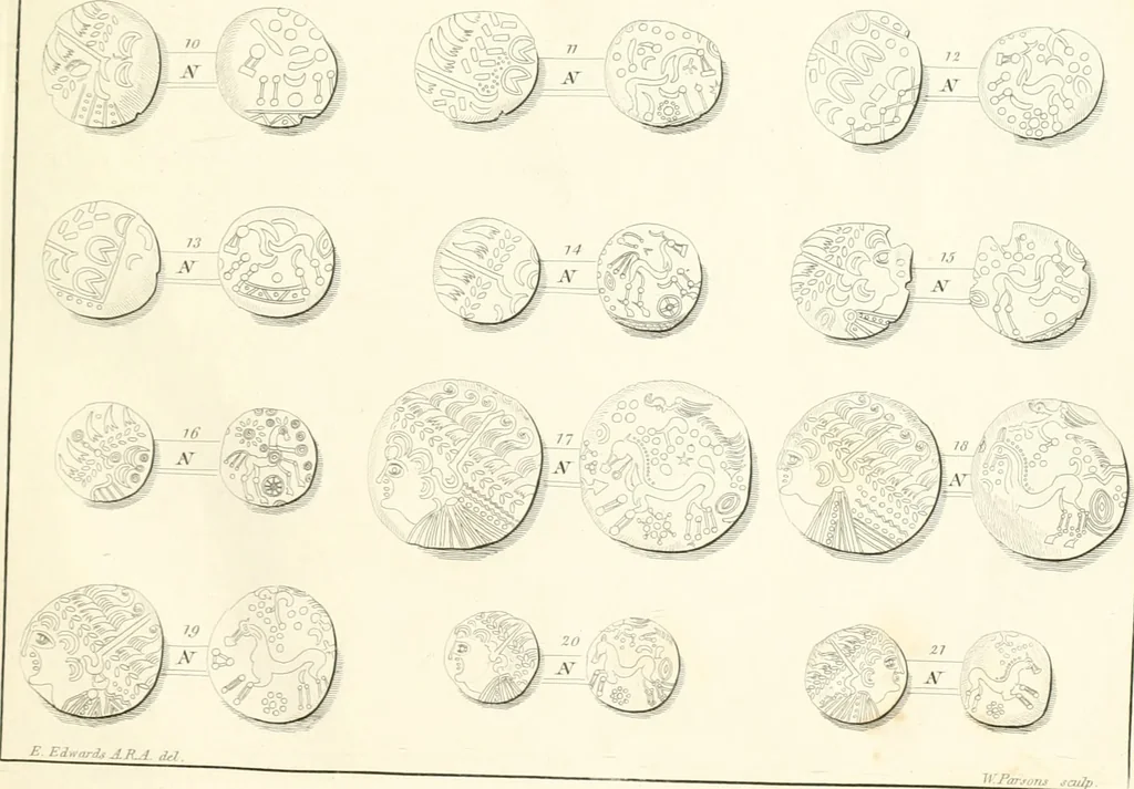 An illustration from Annals of the coinage of Great Britain and its dependencies : from the earliest period of authentic history to the reign of Victoria, 1840, leaf 10
