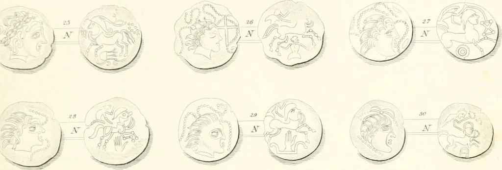 An illustration from Annals of the coinage of Great Britain and its dependencies : from the earliest period of authentic history to the reign of Victoria, 1840, leaf 12