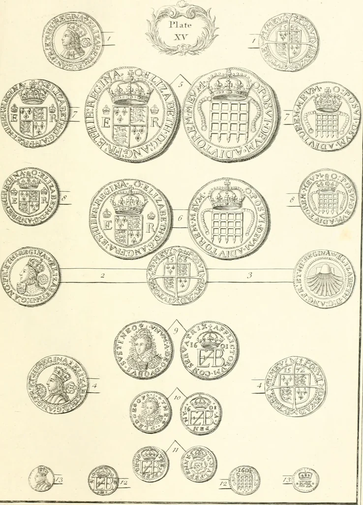 An illustration from Annals of the coinage of Great Britain and its dependencies : from the earliest period of authentic history to the reign of Victoria, 1840, leaf 158