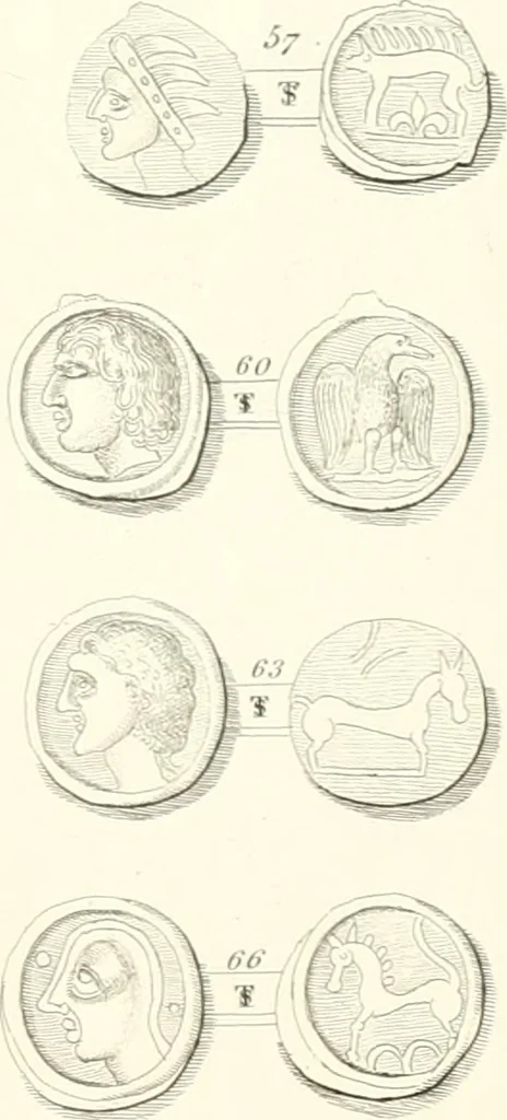 An illustration from Annals of the coinage of Great Britain and its dependencies : from the earliest period of authentic history to the reign of Victoria, 1840, leaf 16