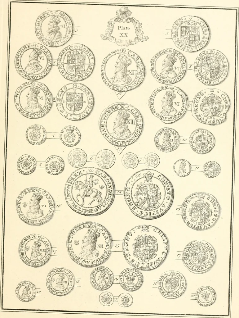 An illustration from Annals of the coinage of Great Britain and its dependencies : from the earliest period of authentic history to the reign of Victoria, 1840, leaf 172