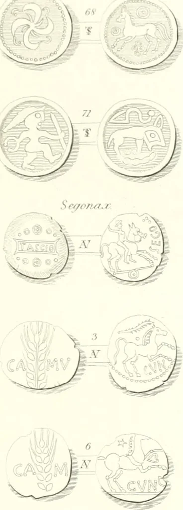 An illustration from Annals of the coinage of Great Britain and its dependencies : from the earliest period of authentic history to the reign of Victoria, 1840, leaf 18