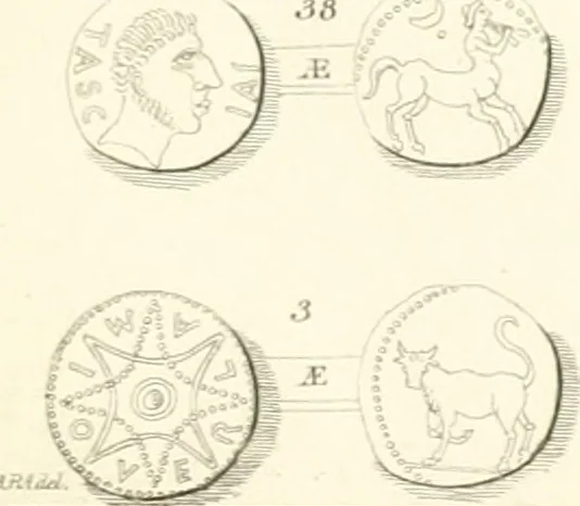 An illustration from Annals of the coinage of Great Britain and its dependencies : from the earliest period of authentic history to the reign of Victoria, 1840, leaf 22