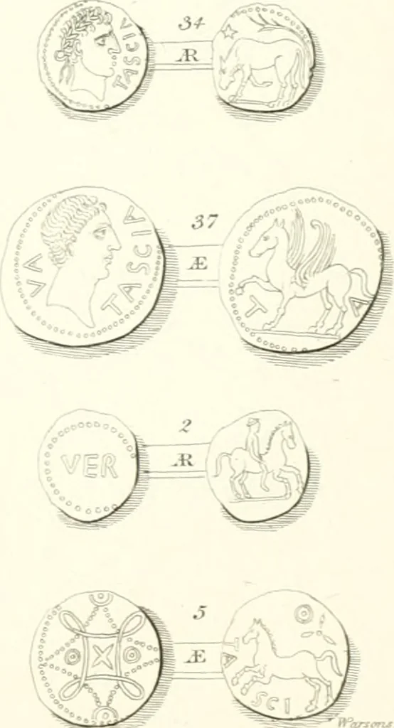 An illustration from Annals of the coinage of Great Britain and its dependencies : from the earliest period of authentic history to the reign of Victoria, 1840, leaf 22