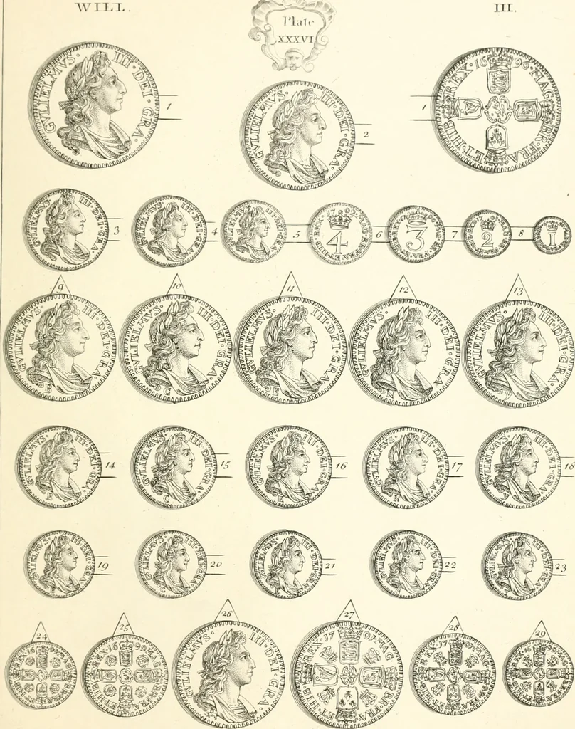 An illustration from Annals of the coinage of Great Britain and its dependencies : from the earliest period of authentic history to the reign of Victoria, 1840, leaf 220