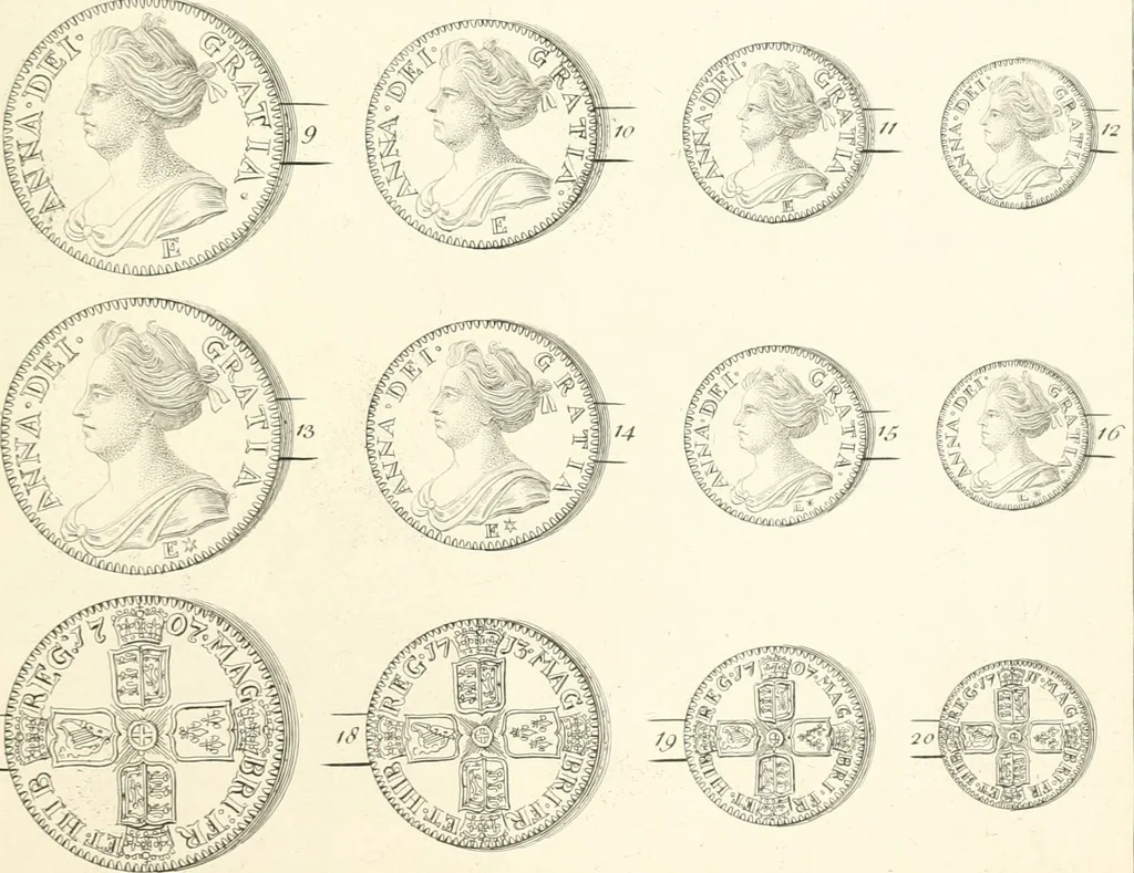 An illustration from Annals of the coinage of Great Britain and its dependencies : from the earliest period of authentic history to the reign of Victoria, 1840, leaf 224