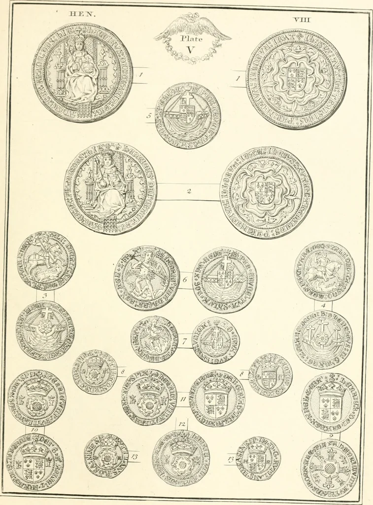 An illustration from Annals of the coinage of Great Britain and its dependencies : from the earliest period of authentic history to the reign of Victoria, 1840, leaf 252