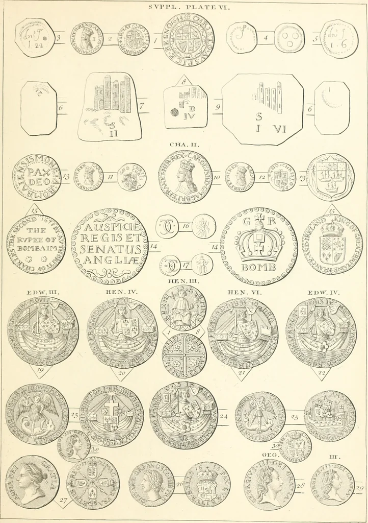 An illustration from Annals of the coinage of Great Britain and its dependencies : from the earliest period of authentic history to the reign of Victoria, 1840, leaf 318