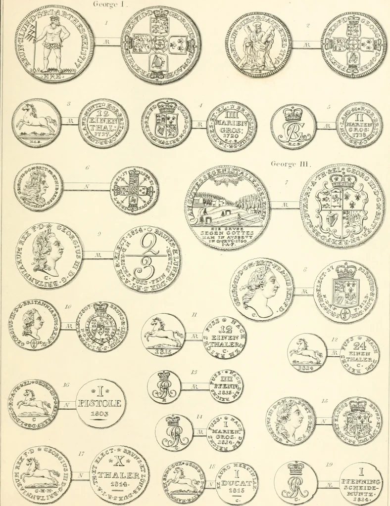 An illustration from Annals of the coinage of Great Britain and its dependencies : from the earliest period of authentic history to the reign of Victoria, 1840, leaf 352