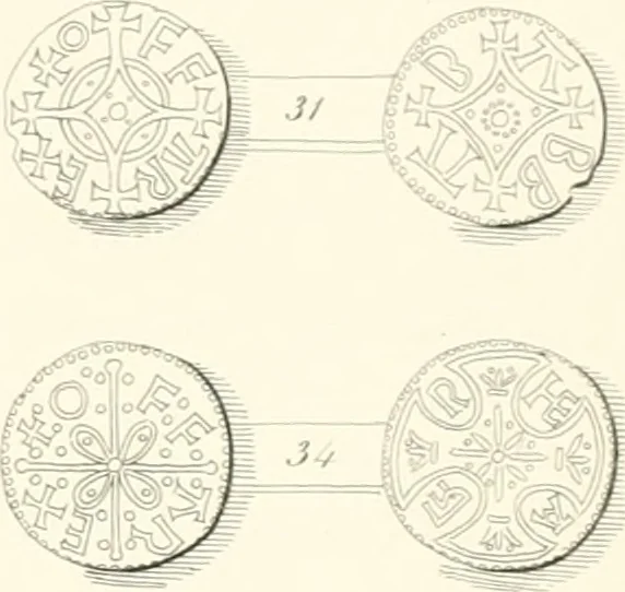 An illustration from Annals of the coinage of Great Britain and its dependencies : from the earliest period of authentic history to the reign of Victoria, 1840, leaf 36