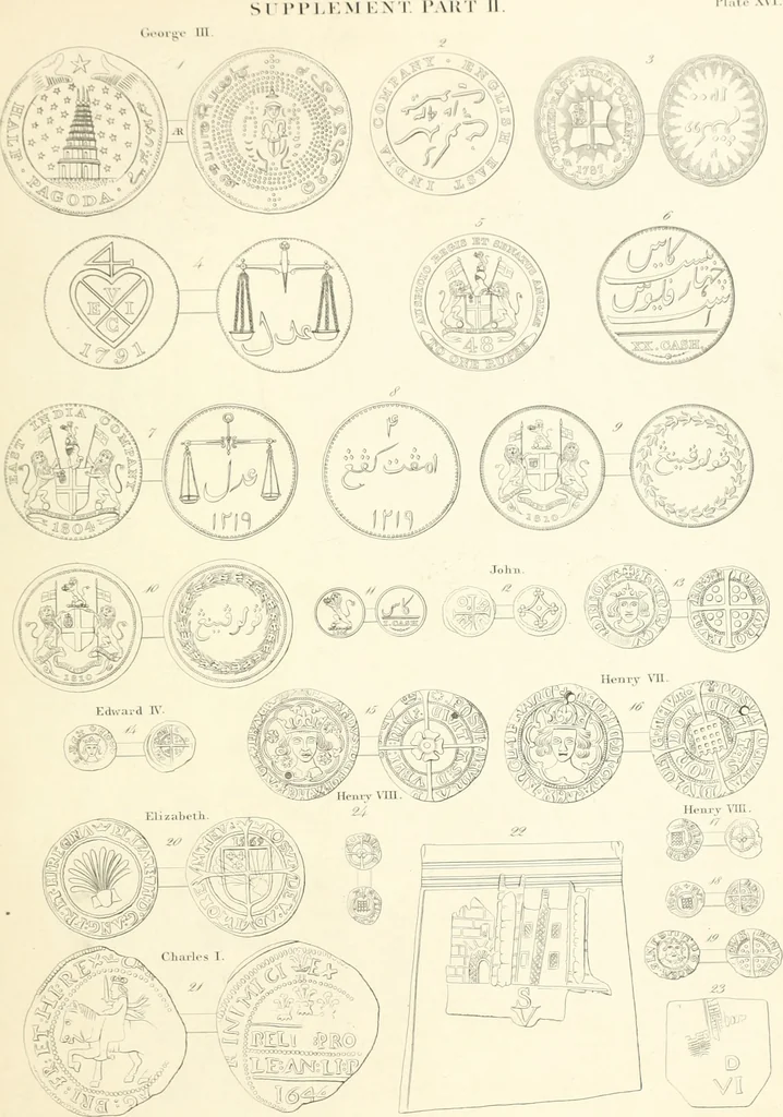 An illustration from Annals of the coinage of Great Britain and its dependencies : from the earliest period of authentic history to the reign of Victoria, 1840, leaf 378