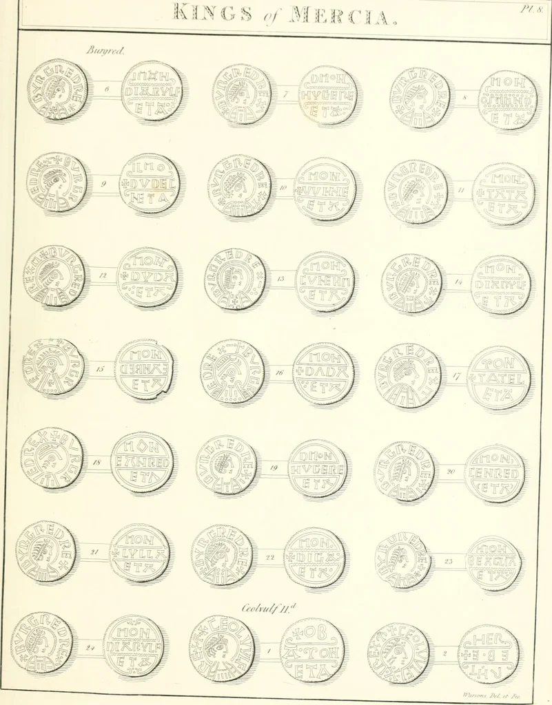 An illustration from Annals of the coinage of Great Britain and its dependencies : from the earliest period of authentic history to the reign of Victoria, 1840, leaf 44