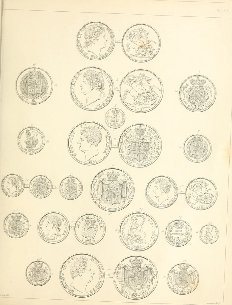 An illustration from Annals of the coinage of Great Britain and its dependencies : from the earliest period of authentic history to the reign of Victoria, 1840, leaf 470