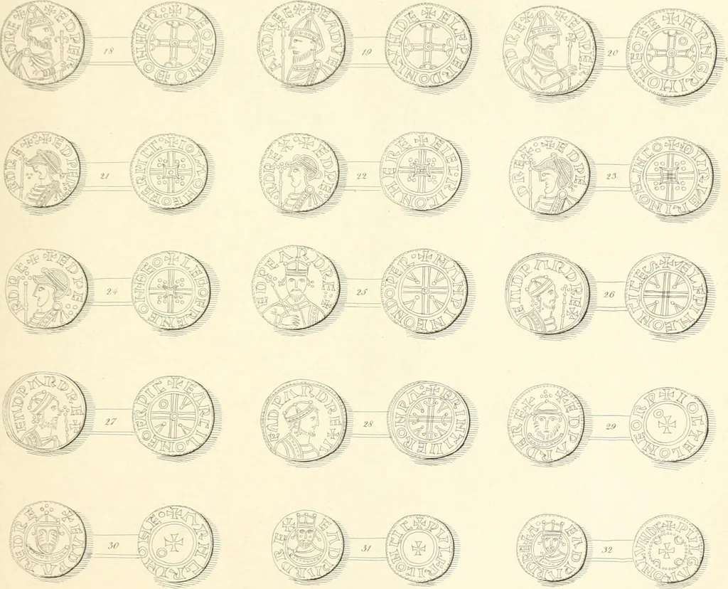 An illustration from Annals of the coinage of Great Britain and its dependencies : from the earliest period of authentic history to the reign of Victoria, 1840, leaf 92