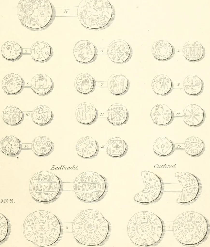 An illustration from Annals of the coinage of Great Britain and its dependencies : from the earliest period of authentic history to the reign of Victoria, 1840, leaf 96