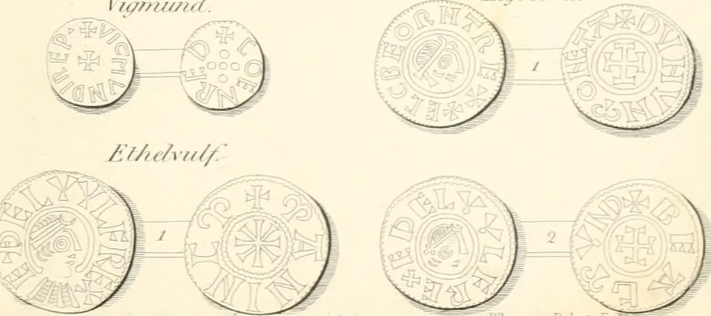 An illustration from Annals of the coinage of Great Britain and its dependencies : from the earliest period of authentic history to the reign of Victoria, 1840, leaf 98