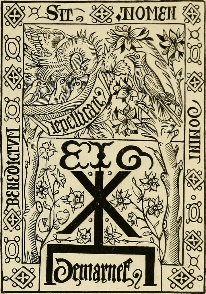 An illustration from Annals of Parisian typography : containing an account of the earliest typographical establishments of Paris; and notices and illustrations of the most remarkable productions of the Parisian Gothic press; compiled principally to shew its general character; and its particular influence upon the early English press, 1818, leaf 250