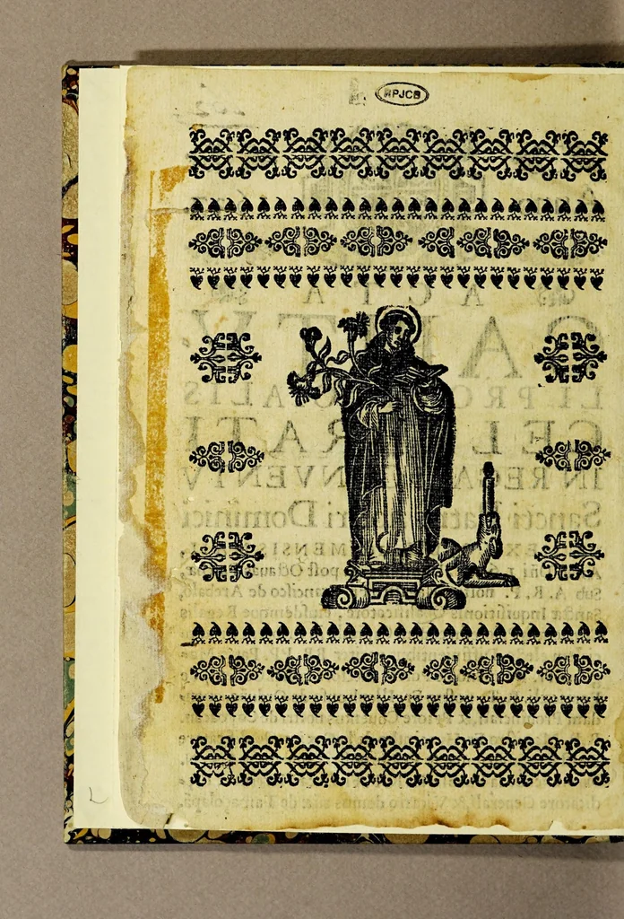 An illustration from Anno 1637. Acta capituli prouincialis celebrati in regali conuentu sancti patris nostro Dominici de Mexico die 16. mensis maii anno D[omi]ni 1637, 1637, leaf 6
