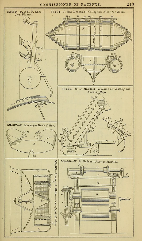 An illustration from Annual report of the Commissioner of Patents for the year .., 1866, leaf 223
