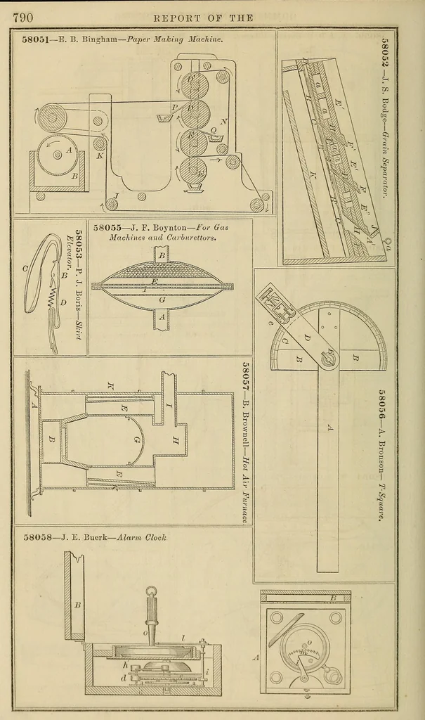 An illustration from Annual report of the Commissioner of Patents for the year .., 1866, leaf 800
