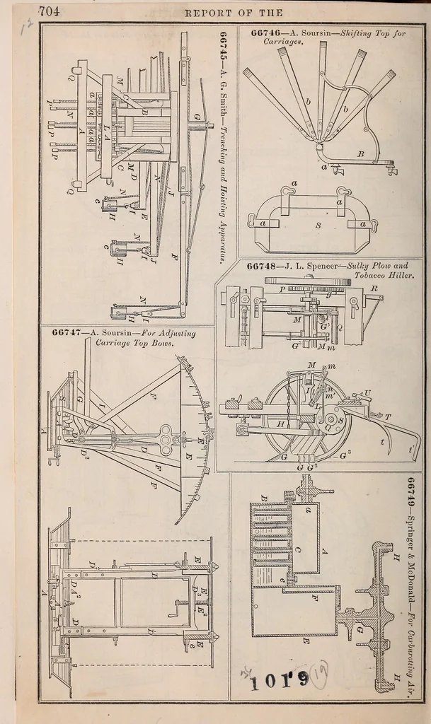 An illustration from Annual report of the Commissioner of Patents for the year .., 1867, leaf 714