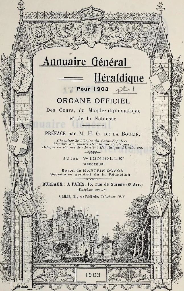 An illustration from Annuare général héraldique, 1903, leaf 6