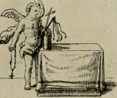 An illustration from Annus symbolicus, emblemmatice, et versu leonino : quemcumq[ue] statum hominum incitans ad animum pie recreandum : humillimè oblatus serenissimo electorali principi Carolo Alberto vtriusq[ue] Bavariae &c. duci. etc. etc. [sic] : accrescenti orbis terrae delicio, 1699, leaf 20