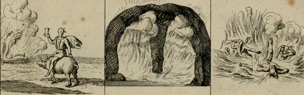 An illustration from Annus symbolicus, emblemmatice, et versu leonino : quemcumq[ue] statum hominum incitans ad animum pie recreandum : humillimè oblatus serenissimo electorali principi Carolo Alberto vtriusq[ue] Bavariae &c. duci. etc. etc. [sic] : accrescenti orbis terrae delicio, 1699, leaf 24