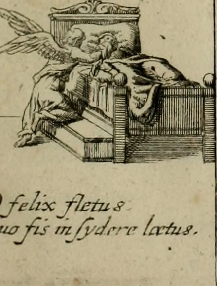 An illustration from Annus symbolicus, emblemmatice, et versu leonino : quemcumq[ue] statum hominum incitans ad animum pie recreandum : humillimè oblatus serenissimo electorali principi Carolo Alberto vtriusq[ue] Bavariae &c. duci. etc. etc. [sic] : accrescenti orbis terrae delicio, 1699, leaf 30
