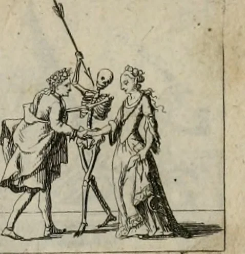 An illustration from Annus symbolicus, emblemmatice, et versu leonino : quemcumq[ue] statum hominum incitans ad animum pie recreandum : humillimè oblatus serenissimo electorali principi Carolo Alberto vtriusq[ue] Bavariae &c. duci. etc. etc. [sic] : accrescenti orbis terrae delicio, 1699, leaf 46