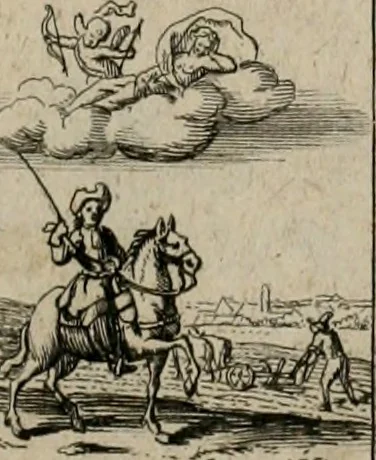 An illustration from Annus symbolicus, emblemmatice, et versu leonino : quemcumq[ue] statum hominum incitans ad animum pie recreandum : humillimè oblatus serenissimo electorali principi Carolo Alberto vtriusq[ue] Bavariae &c. duci. etc. etc. [sic] : accrescenti orbis terrae delicio, 1699, leaf 46