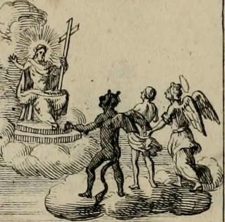 An illustration from Annus symbolicus, emblemmatice, et versu leonino : quemcumq[ue] statum hominum incitans ad animum pie recreandum : humillimè oblatus serenissimo electorali principi Carolo Alberto vtriusq[ue] Bavariae &c. duci. etc. etc. [sic] : accrescenti orbis terrae delicio, 1699, leaf 62