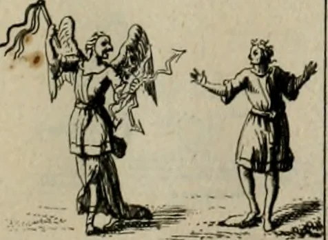 An illustration from Annus symbolicus, emblemmatice, et versu leonino : quemcumq[ue] statum hominum incitans ad animum pie recreandum : humillimè oblatus serenissimo electorali principi Carolo Alberto vtriusq[ue] Bavariae &c. duci. etc. etc. [sic] : accrescenti orbis terrae delicio, 1699, leaf 66