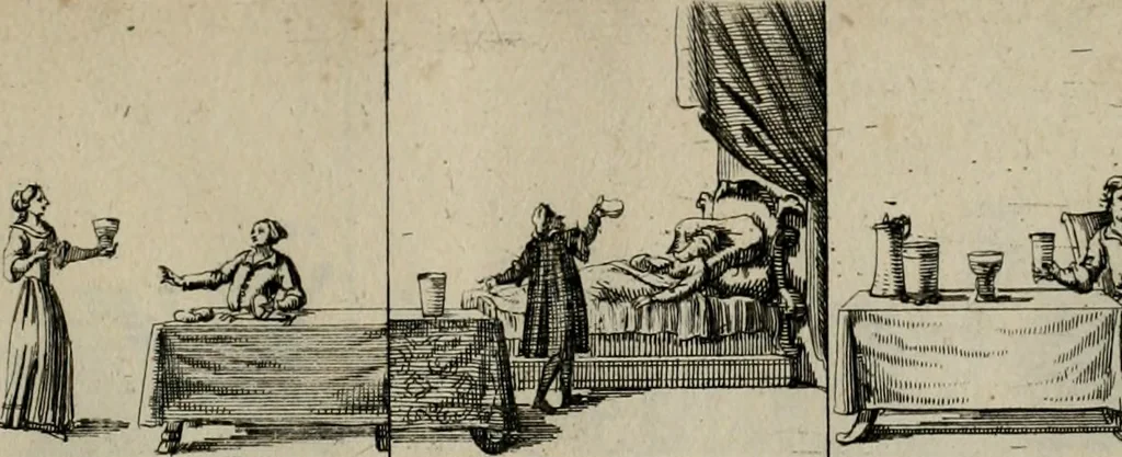An illustration from Annus symbolicus, emblemmatice, et versu leonino : quemcumq[ue] statum hominum incitans ad animum pie recreandum : humillimè oblatus serenissimo electorali principi Carolo Alberto vtriusq[ue] Bavariae &c. duci. etc. etc. [sic] : accrescenti orbis terrae delicio, 1699, leaf 72