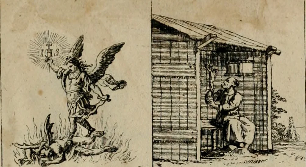 An illustration from Annus symbolicus, emblemmatice, et versu leonino : quemcumq[ue] statum hominum incitans ad animum pie recreandum : humillimè oblatus serenissimo electorali principi Carolo Alberto vtriusq[ue] Bavariae &c. duci. etc. etc. [sic] : accrescenti orbis terrae delicio, 1699, leaf 8