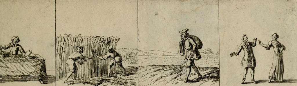 An illustration from Annus symbolicus, emblemmatice, et versu leonino : quemcumq[ue] statum hominum incitans ad animum pie recreandum : humillimè oblatus serenissimo electorali principi Carolo Alberto vtriusq[ue] Bavariae &c. duci. etc. etc. [sic] : accrescenti orbis terrae delicio, 1699, leaf 82