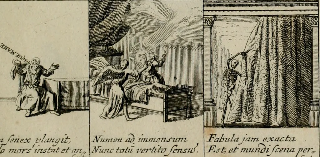 An illustration from Annus symbolicus, emblemmatice, et versu leonino : quemcumq[ue] statum hominum incitans ad animum pie recreandum : humillimè oblatus serenissimo electorali principi Carolo Alberto vtriusq[ue] Bavariae &c. duci. etc. etc. [sic] : accrescenti orbis terrae delicio, 1699, leaf 90