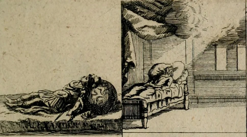 An illustration from Annus symbolicus, emblemmatice, et versu leonino : quemcumq[ue] statum hominum incitans ad animum pie recreandum : humillimè oblatus serenissimo electorali principi Carolo Alberto vtriusq[ue] Bavariae &c. duci. etc. etc. [sic] : accrescenti orbis terrae delicio, 1699, leaf 92