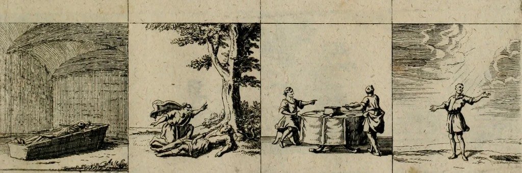 An illustration from Annus symbolicus, emblemmatice, et versu leonino : quemcumq[ue] statum hominum incitans ad animum pie recreandum : humillimè oblatus serenissimo electorali principi Carolo Alberto vtriusq[ue] Bavariae &c. duci. etc. etc. [sic] : accrescenti orbis terrae delicio, 1699, leaf 96