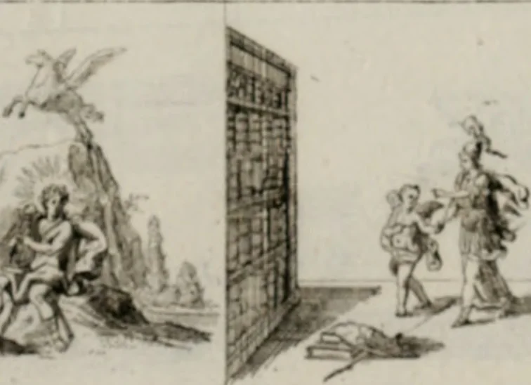 An illustration from Annus symbolicus, emblemmatice, et versu leonino : quemcumq[ue] statum hominum incitans ad animum pie recreandum. Humillimè oblatus serenissimo electorali principi Iosepho Ferdinando vtriusq[ue] Bavariae &c. duci. etc. etc. Accrescenti orbis terrae delicio, 1696, leaf 14