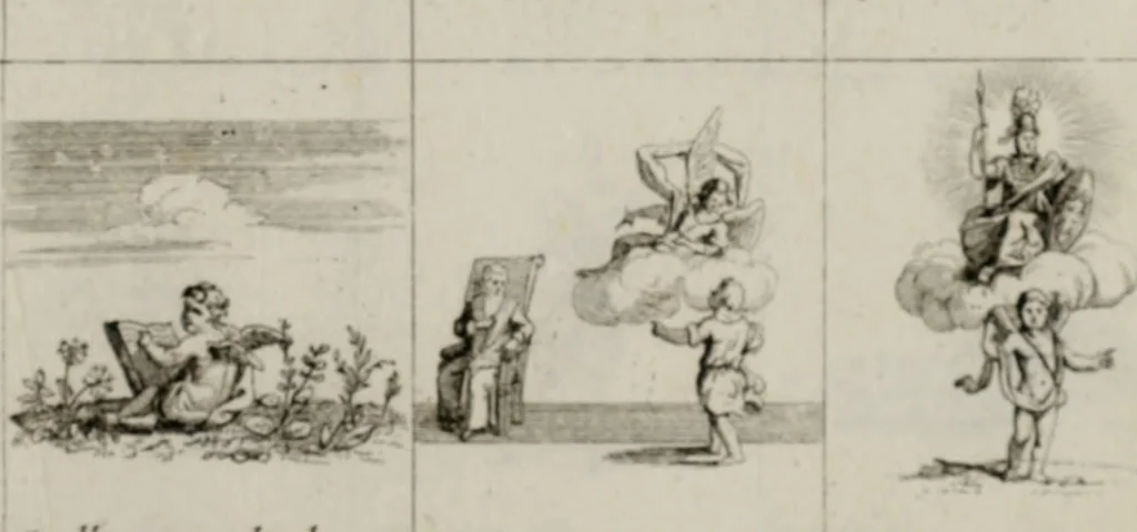 An illustration from Annus symbolicus, emblemmatice, et versu leonino : quemcumq[ue] statum hominum incitans ad animum pie recreandum. Humillimè oblatus serenissimo electorali principi Iosepho Ferdinando vtriusq[ue] Bavariae &c. duci. etc. etc. Accrescenti orbis terrae delicio, 1696, leaf 16