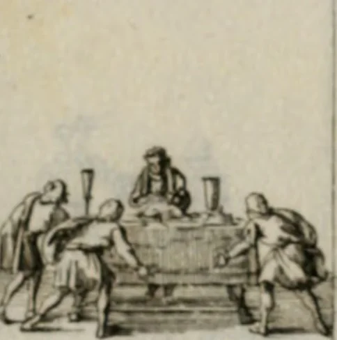 An illustration from Annus symbolicus, emblemmatice, et versu leonino : quemcumq[ue] statum hominum incitans ad animum pie recreandum. Humillimè oblatus serenissimo electorali principi Iosepho Ferdinando vtriusq[ue] Bavariae &c. duci. etc. etc. Accrescenti orbis terrae delicio, 1696, leaf 32