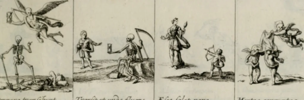 An illustration from Annus symbolicus, emblemmatice, et versu leonino : quemcumq[ue] statum hominum incitans ad animum pie recreandum. Humillimè oblatus serenissimo electorali principi Iosepho Ferdinando vtriusq[ue] Bavariae &c. duci. etc. etc. Accrescenti orbis terrae delicio, 1696, leaf 38