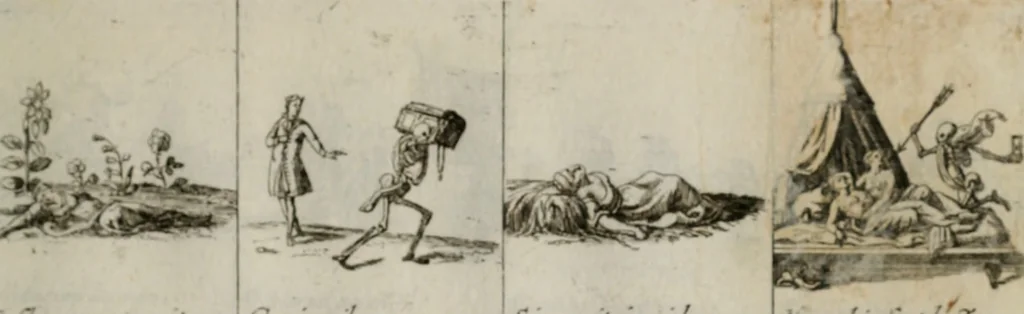 An illustration from Annus symbolicus, emblemmatice, et versu leonino : quemcumq[ue] statum hominum incitans ad animum pie recreandum. Humillimè oblatus serenissimo electorali principi Iosepho Ferdinando vtriusq[ue] Bavariae &c. duci. etc. etc. Accrescenti orbis terrae delicio, 1696, leaf 44
