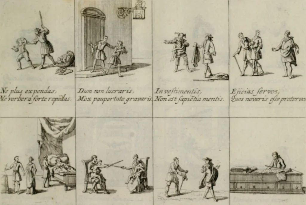 An illustration from Annus symbolicus, emblemmatice, et versu leonino : quemcumq[ue] statum hominum incitans ad animum pie recreandum. Humillimè oblatus serenissimo electorali principi Iosepho Ferdinando vtriusq[ue] Bavariae &c. duci. etc. etc. Accrescenti orbis terrae delicio, 1696, leaf 78
