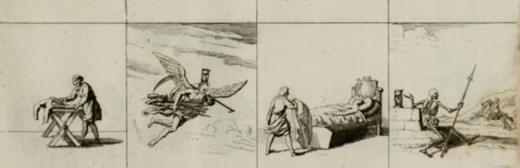 An illustration from Annus symbolicus, emblemmatice, et versu leonino : quemcumq[ue] statum hominum incitans ad animum pie recreandum. Humillimè oblatus serenissimo electorali principi Iosepho Ferdinando vtriusq[ue] Bavariae &c. duci. etc. etc. Accrescenti orbis terrae delicio, 1696, leaf 90