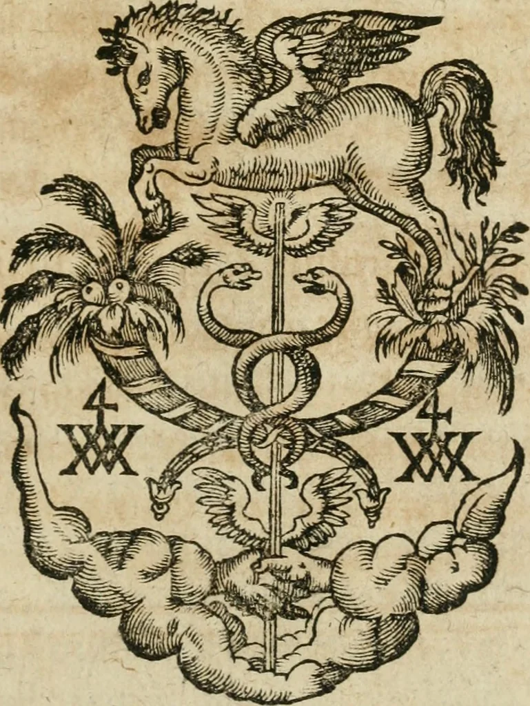 An illustration from Anselmi Boetii de Boodt ... Gemmarvm et lapidvm historia : qua non solum ortus, natura, vis & precium, sed etiam modus quo ex iis olea, salia, tincturae, essentiae, arcana & magisteria arte chymica confici possint, ostenditur : opvs principibvs, medicis, chymicis, physicis, ac liberalioribus ingeniis vtilissimum : cum variis figuris, indiceq. duplici & copioso, 1609, leaf 2