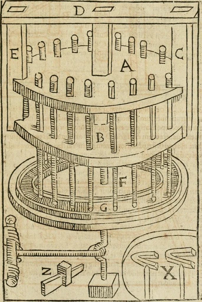 An illustration from Anselmi Boetii de Boodt ... Gemmarvm et lapidvm historia : qua non solum ortus, natura, vis & precium, sed etiam modus quo ex iis olea, salia, tincturae, essentiae, arcana & magisteria arte chymica confici possint, ostenditur : opvs principibvs, medicis, chymicis, physicis, ac liberalioribus ingeniis vtilissimum : cum variis figuris, indiceq. duplici & copioso, 1609, leaf 60
