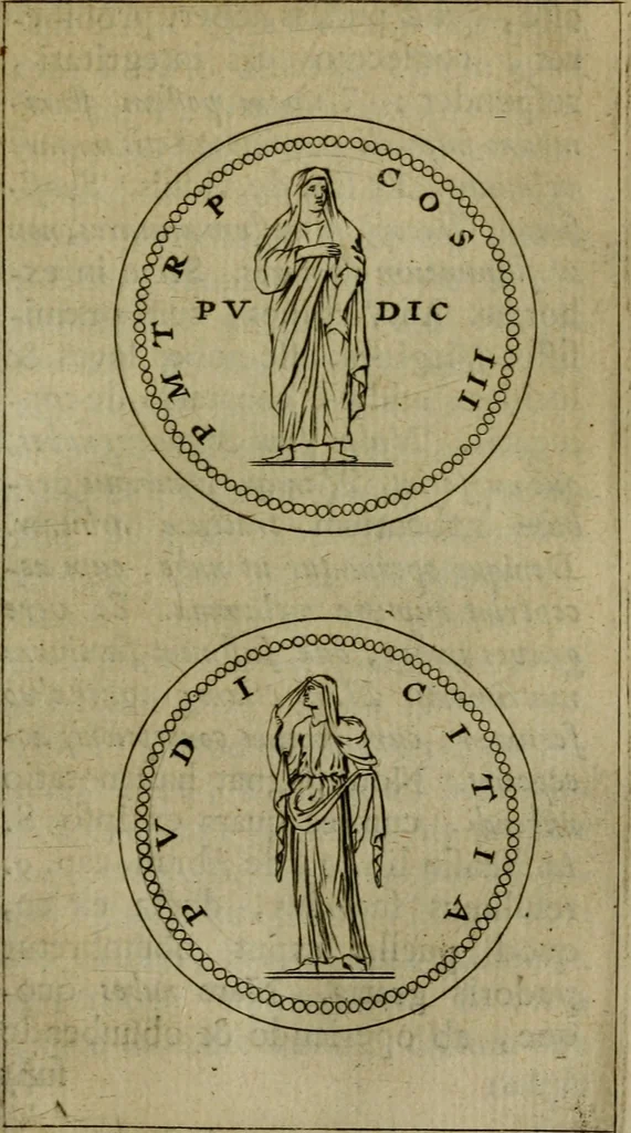 An illustration from Anselmus Solerius cemeliensis De pileo : caeterisque capitis tegminibus tam sacris, quàm profanis, 1672, leaf 104